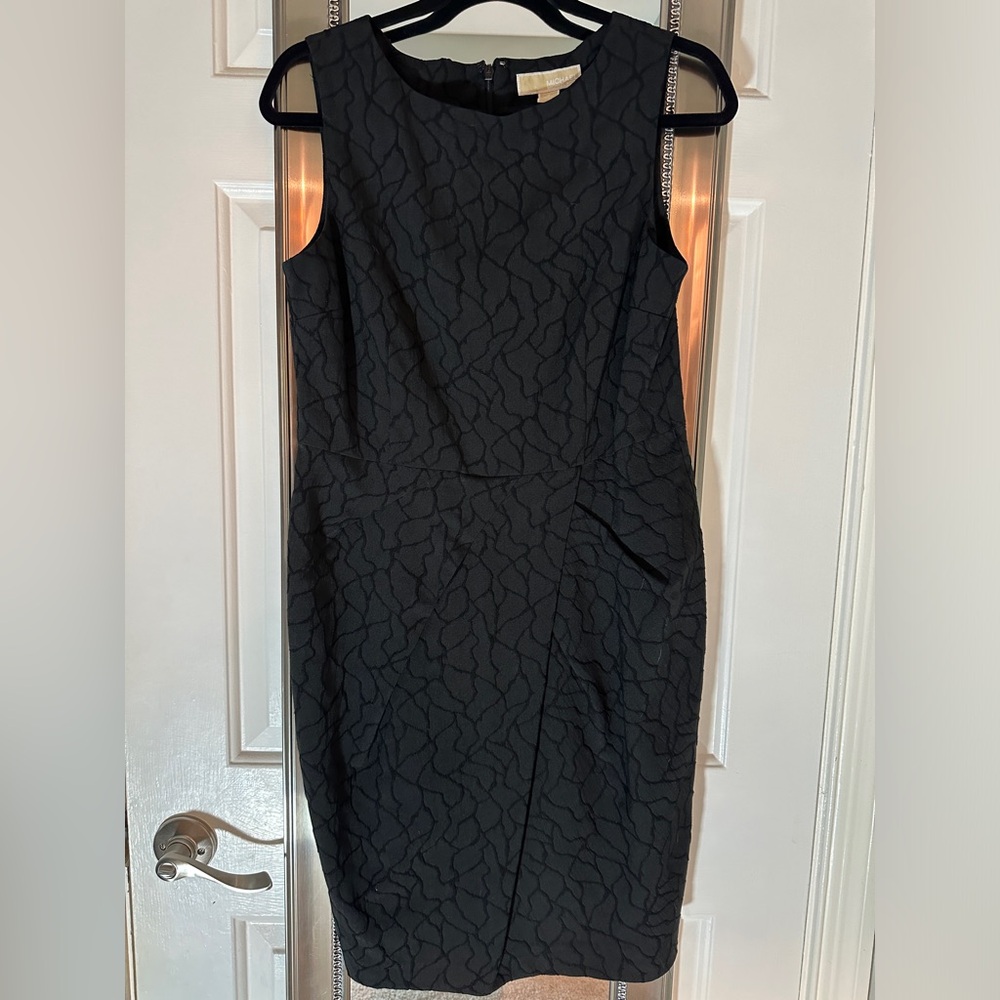 Size 8 Michael Kors Black Dress with pleats and hourglass silhouette
